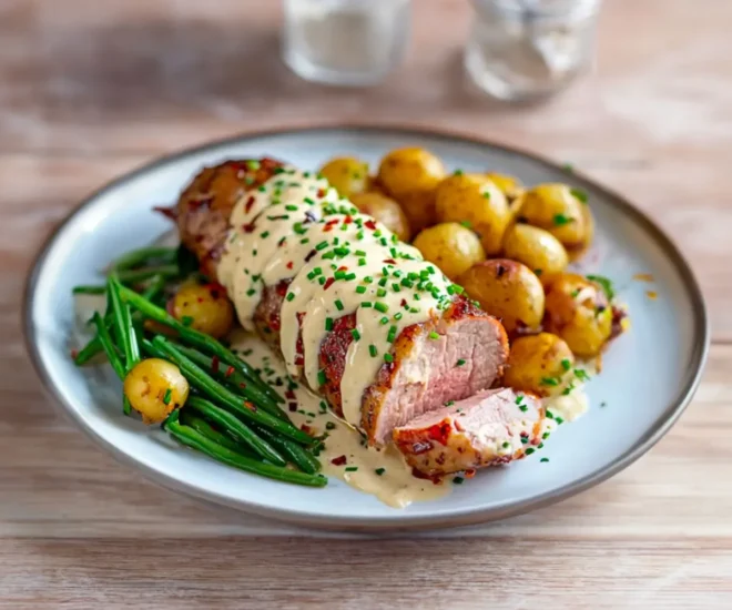 Filet Mignon Fondant au Boursin et Crème Veloutée