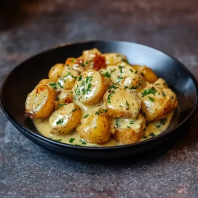 Pommes de Terre Bébés à la Sauce Crémeuse à l'Ail