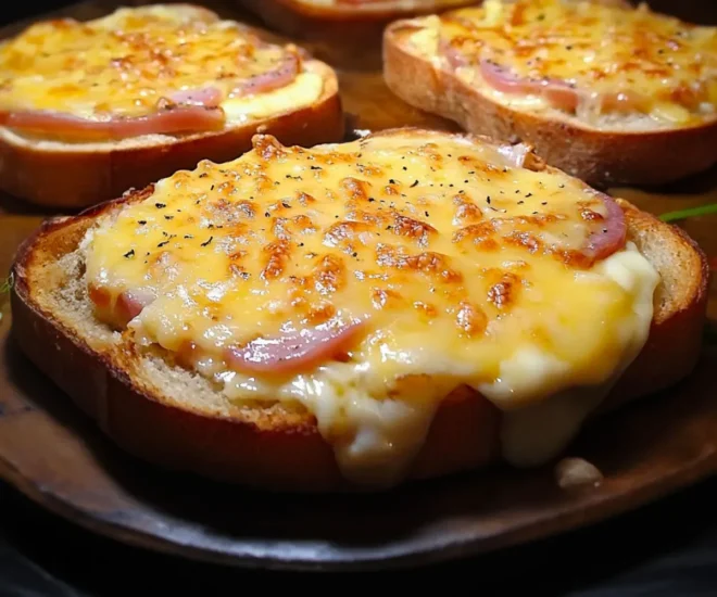 Tartines Gratinées au Jambon et Fromage