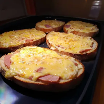 Tartines Gratins au Jambon et Fromage