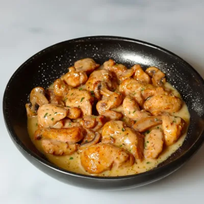 Aiguillettes de Poulet Crémeuses aux Champignons