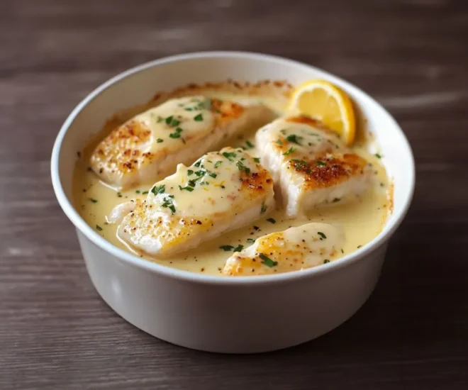 Cabillaud au Four à la Moutarde et Sauce Crémeuse au Citron