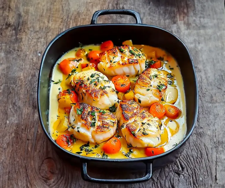 Filets de cabillaud au four : recette gourmande à la crème et aux légumes
