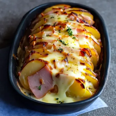 Rôti de Pommes de Terre au Jambon et Fromage