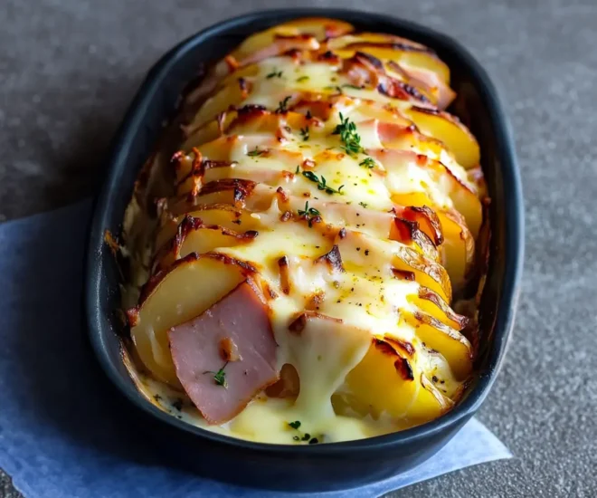 Rôti de Pommes de Terre au Jambon et Fromage Fondu