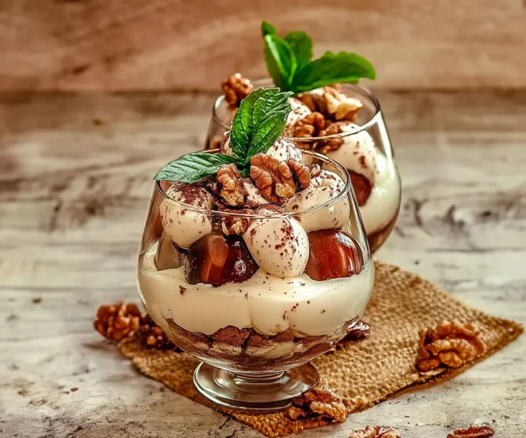 Tiramisu Gourmand aux Pommes Caramélisées et Noix