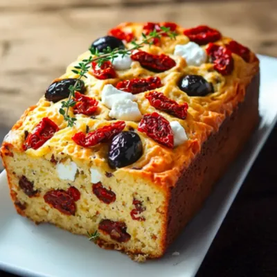 Cake Provençal Chèvre, Tomates Séchées et Olives