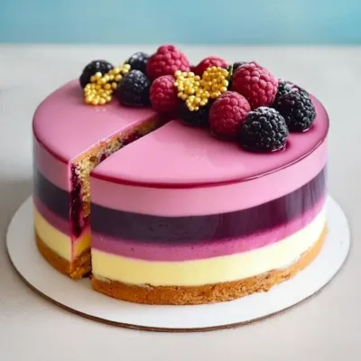 Entremets Mousse Fruits Rouges & Chocolat Blanc