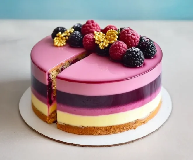 Entremets Mousse Fruits Rouges & Chocolat Blanc : Un Dessert Élégant et Fruité