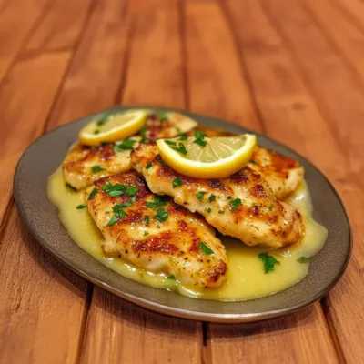 Escalopes de Poulet Grillées à la Sauce au Citron