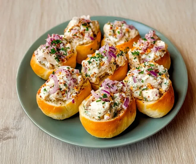 Petits Pains Farcis au Poulet et à la Moutarde à l’Ancienne