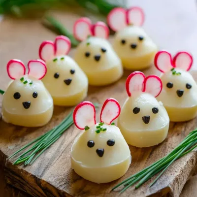 Souris de Pâques en Fromage et Radis : Apéro Fun !