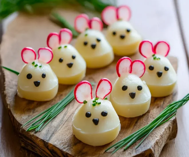 🐭 Souris de Pâques en Fromage et Radis : L’Apéro qui Fait Craquer Petits et Grands !