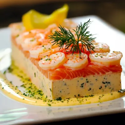Terrine de Saint-Jacques, Saumon et Crevettes
