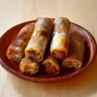 Cigares croustillants à la merguez et mozzarella