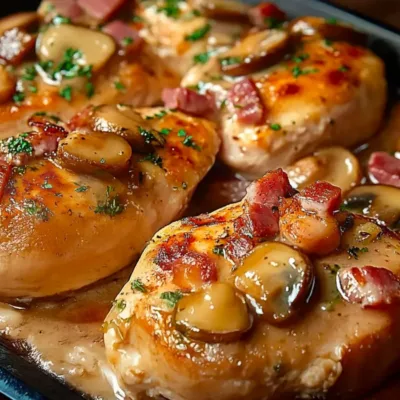 Émincés de Poulet à la Moutarde et Lardons