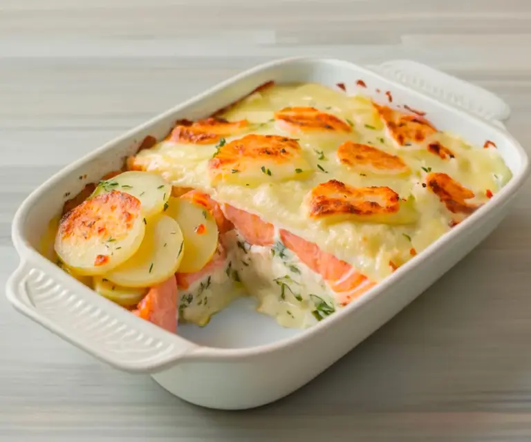 Gratin de Pommes de Terre au Saumon et à la Béchamel