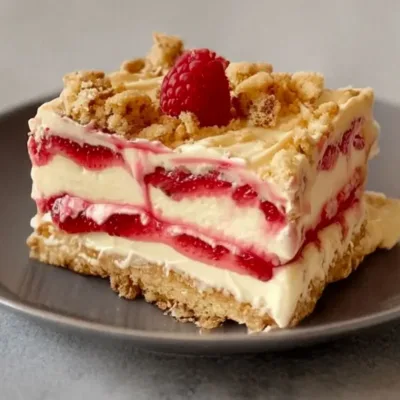 Lasagne de Chocolat Blanc et Framboises