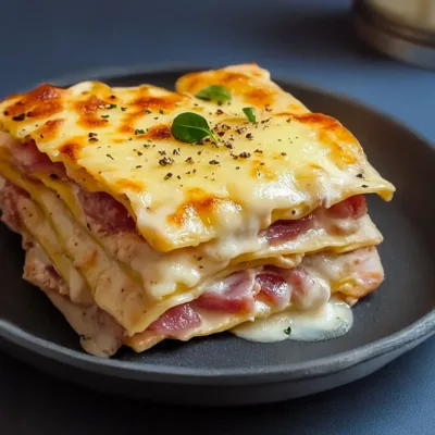 Lasagnes au jambon et fromage fondant