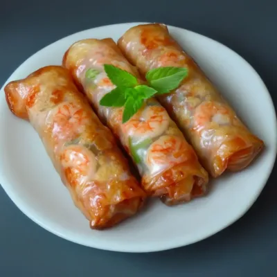 Nems aux crevettes et légumes croustillants
