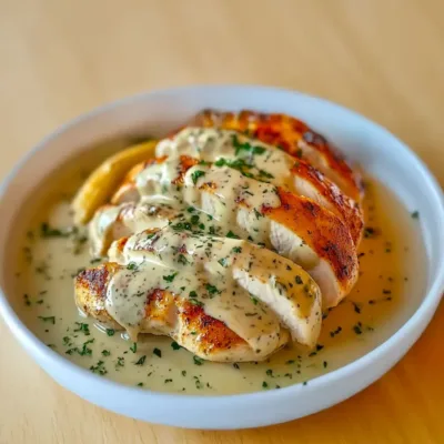 Poulet Sauce Boursin à l’Ail et Fines Herbes