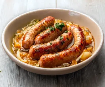 Saucisses à la moutarde et aux oignons : un classique plein de caractère