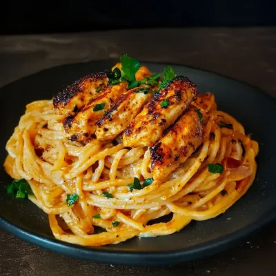 Spaghetti Crémeux au Poulet Grillé : Un Délice Réconfortant