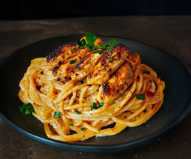 Spaghetti Crémeux au Poulet Grillé : Un Classique Réconfortant et Savoureux