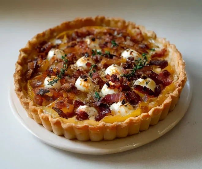 Tarte Oignon, Lardon, Chèvre et Miel Croustillante et Gourmande 🧅🥓🧀🍯
