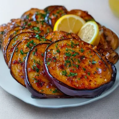 Aubergines rôties au citron et à l’ail