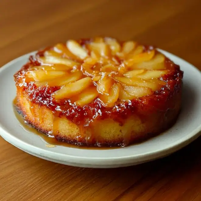 Gâteau Renversé aux Pommes Dorées : Moelleux et Caramel Fondant
