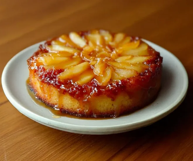 Gâteau Renversé aux Pommes Dorées : Moelleux et Caramel Fondant
