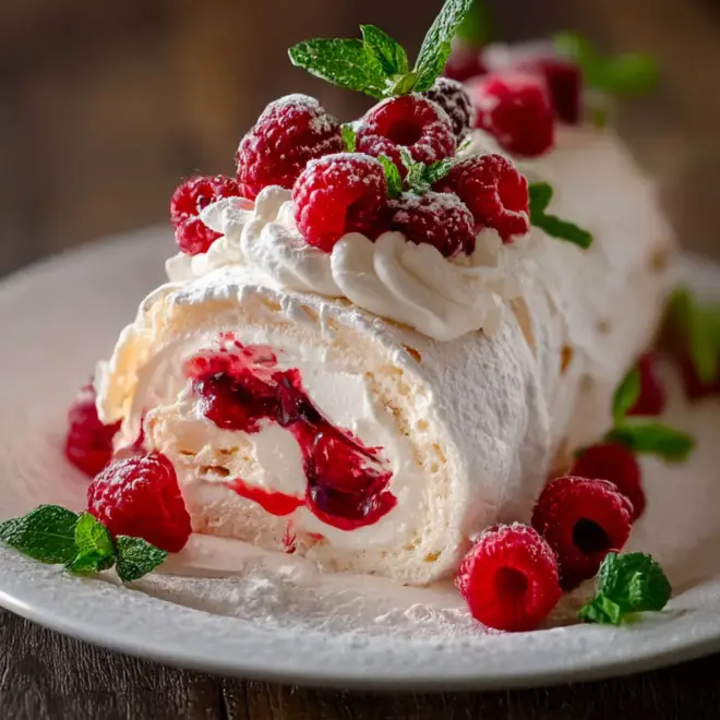 Roulé Pavlova aux Fruits Rouges : Douceur Meringuée et Fraîcheur d’Été