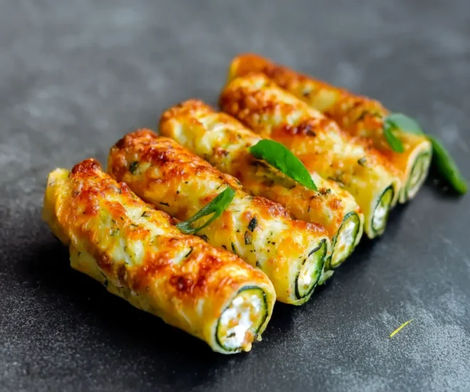 Cigares Dorés aux Courgettes, Feta & Mozzarella