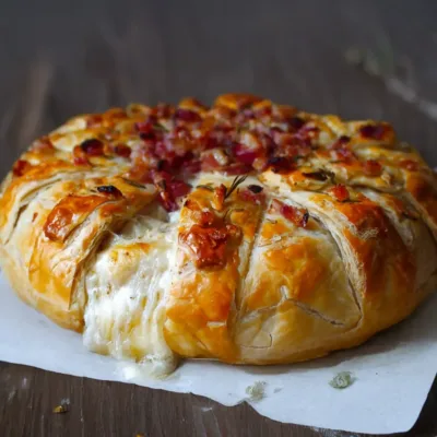 Feuilleté Rustique au Fromage et Lardons Fumés