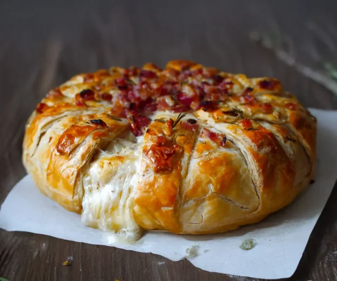 Feuilleté Rustique au Fromage et Lardons Fumés