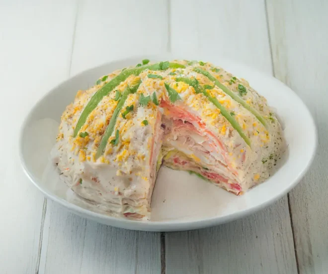 Gâteau de crêpes de la mer : un mille-feuille iodé qui en jette !