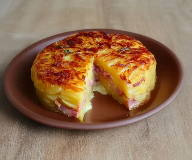 Gâteau de Pommes de Terre au Jambon et Fromage – Croustillant et Fondant
