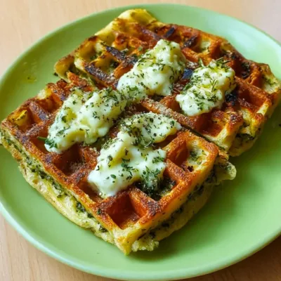 Gaufres Salées à la Courgette et Mozzarella