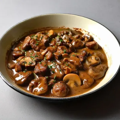 Joue de Bœuf Mijotée aux Champignons Savoureuse