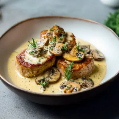 Médaillons de Porc à la Crème et aux Champignons