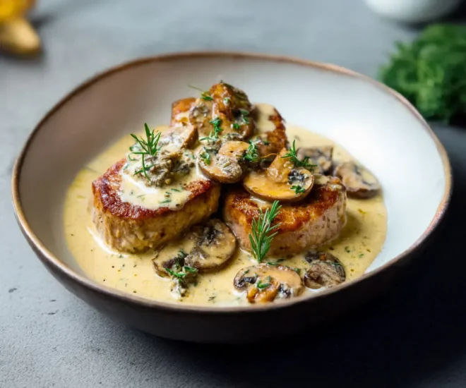 Médaillons de Porc à la Crème et aux Champignons