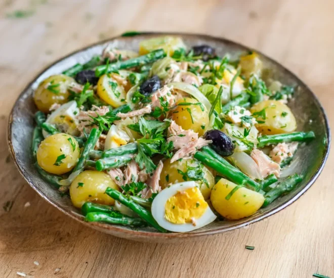 🥗 Salade Complète aux Pommes de Terre, Haricots Verts, Thon et Œufs