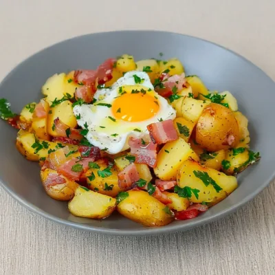 Salade Tiède de Pommes de Terre aux Lardons