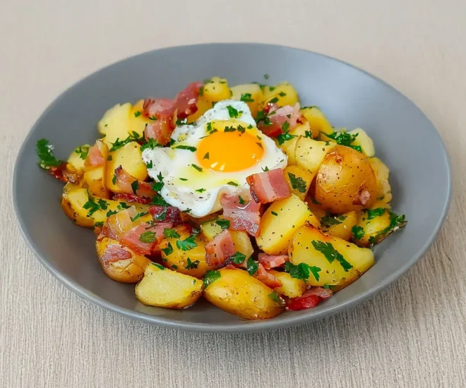 Salade Tiède de Pommes de Terre aux Lardons et Œufs