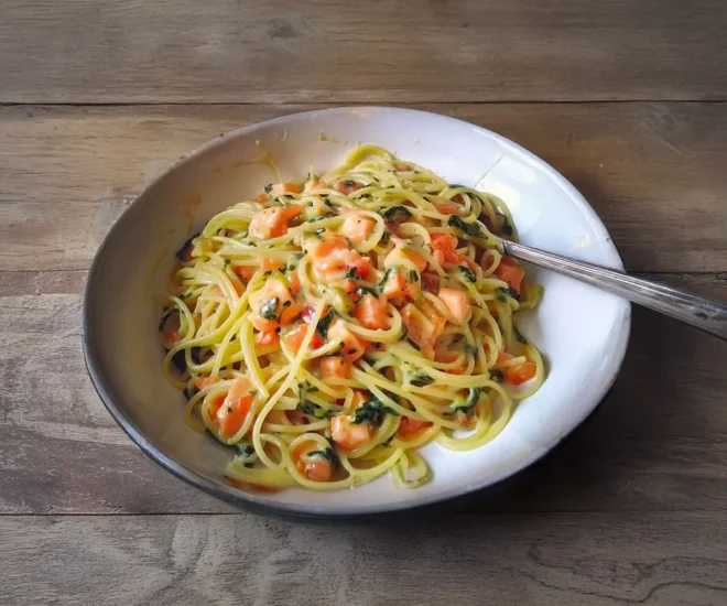 Spaghetti au Saumon Fumé et aux Courgettes : Un Plat Crémeux et Savoureux