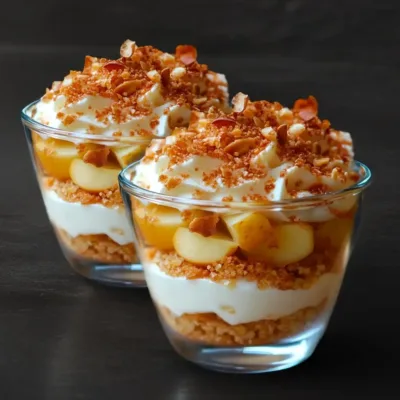 Verrines croquantes aux pommes caramélisées