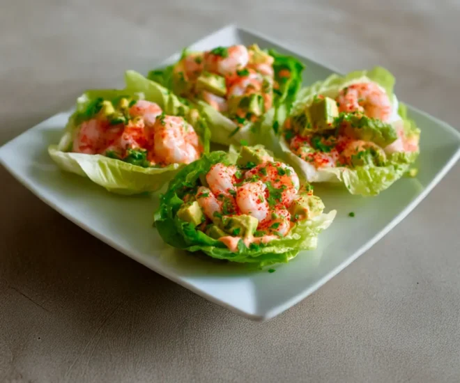 🥗 Bateaux de Laitue aux Crevettes, Avocat et Sauce Cocktail