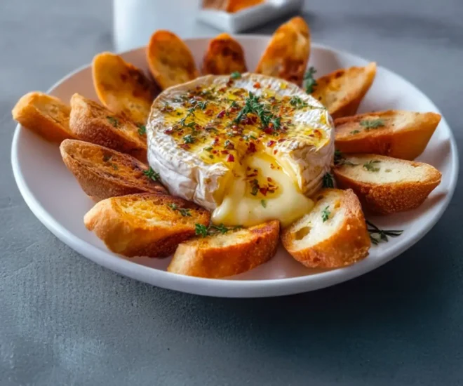 Camembert Rôti au Four, Miel et Thym : L’Entrée Chic et Fondante
