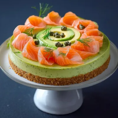 Cheesecake Salé Avocat & Saumon : Élégance en Entrée